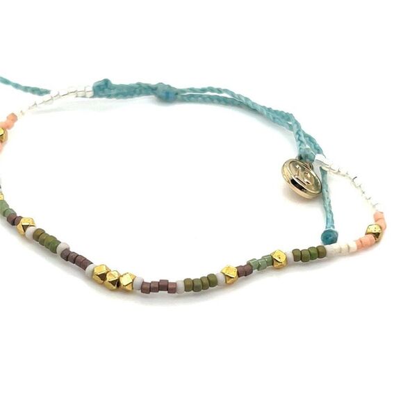 Pura Vida Small Beaded (Brown, Gold, Green) Bracelet - Picture 2 of 3